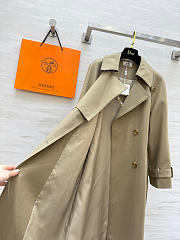 Hermes Long Collared Trench Coat beige - 3