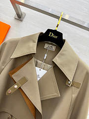 Hermes Long Collared Trench Coat beige - 4