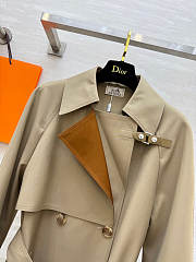 Hermes Long Collared Trench Coat beige - 5