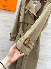 Hermes Long Collared Trench Coat beige - 2
