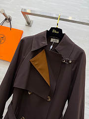 Hermes Long Collared Trench Coat red - 6