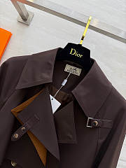 Hermes Long Collared Trench Coat red - 5