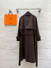 Hermes Long Collared Trench Coat red - 2