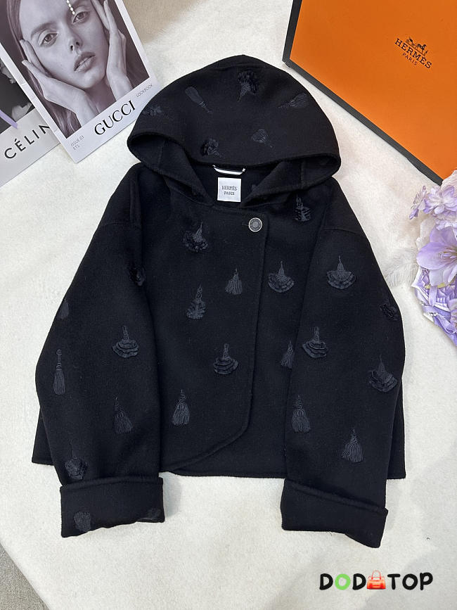 Hermes cashmere short coat black - 1