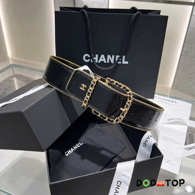 chanel belt black 4cm - 1