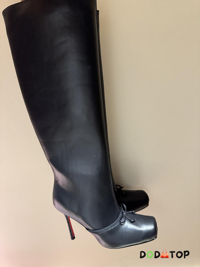 Christian Louboutin  Cassia Nodo Botta 100 mm Boots - Shiny calf leather - Black - Women - 1