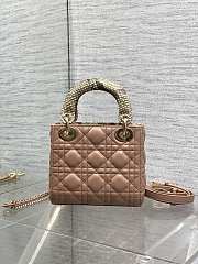Dior lady brown bag size 17cm - 3