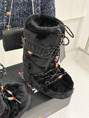 Moon Boot Icon Faux-Fur Boot Black Beads - 6