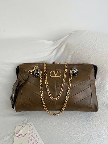 Valentino Garavani Panthea leather shoulder bag size 33x 19.5 x9cm