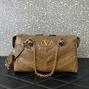 Valentino Garavani Panthea leather brown shoulder bag size 33x 19.5 x9cm  - 1