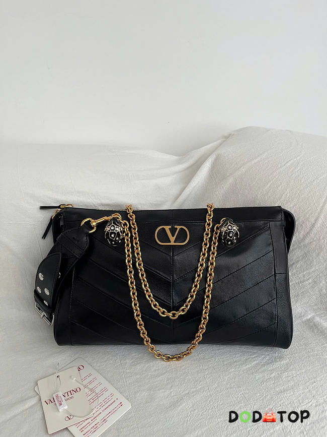 Valentino Garavani Panthea leather black shoulder bag size 33x 19.5 x9cm - 1