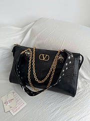 Valentino Garavani Panthea leather black shoulder bag size 33x 19.5 x9cm - 3