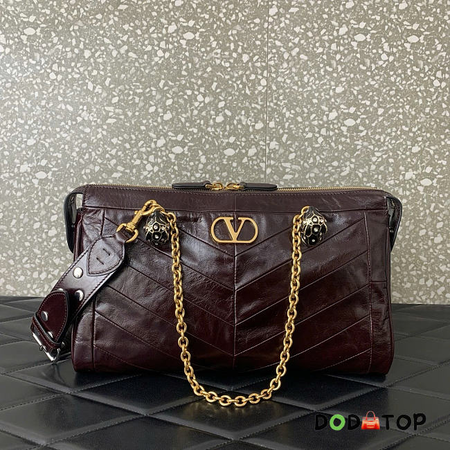 Valentino Garavani Panthea leather red shoulder bag size 33x 19.5 x9cm - 1