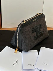 Celine Triumph Denim Leather Chain Pouch dark gray size 16.5x11x8cm - 2