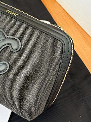 Celine Triumph Denim Leather Chain Pouch dark gray size 16.5x11x8cm - 6