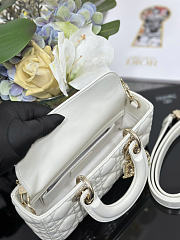 Dior Small Lady D-Joy Bag Ivory Cannage Lambskin bag size 22 x 12 x 6cm - 6