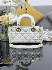 Dior Small Lady D-Joy Bag Ivory Cannage Lambskin bag size 22 x 12 x 6cm - 4