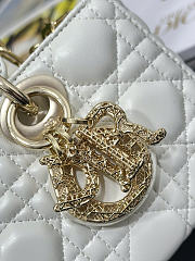 Dior Small Lady D-Joy Bag Ivory Cannage Lambskin bag size 22 x 12 x 6cm - 2