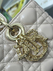 Dior Small Lady D-Joy Bag Ivory pink Cannage Lambskin bag size 22 x 12 x 6cm - 2