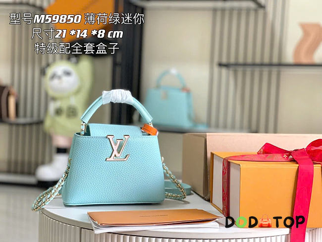 LV blue Capucines Taurillon bag size 21x14x8cm - 1