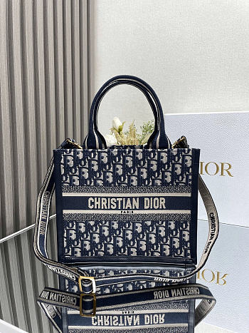 Dior mini book tote blue bag size 26.5×21×14cm