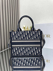 Dior mini book tote blue bag size 26.5×21×14cm - 3