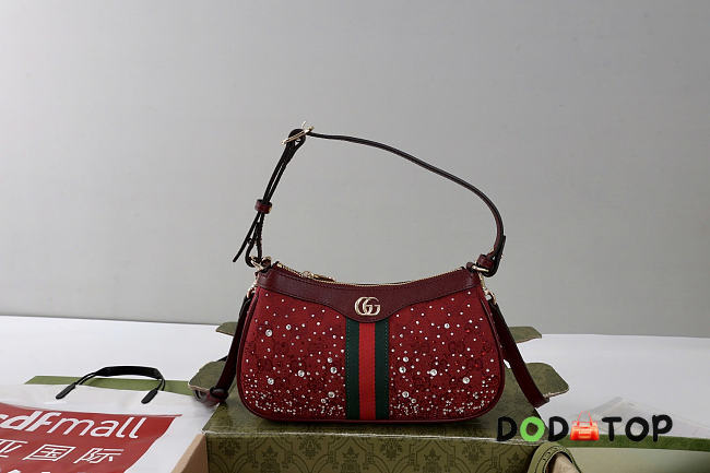 Gucci Ophidia crystals small shoulder bag size 26x15x6.5cm - 1