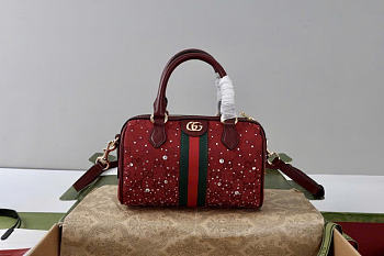 Gucci Ophidia crystals small boston bag size 21x13x11cm