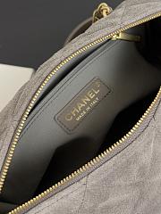 Chanel 25k Bag gray Suede 24x15.5x11.5cm - 6