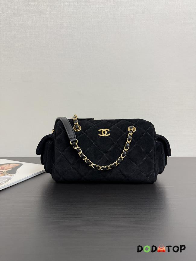 Chanel 25k Bag Black Suede 24x15.5x11.5cm - 1