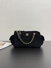 Chanel 25k Bag Black Suede 24x15.5x11.5cm - 3
