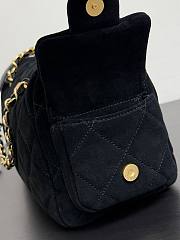 Chanel 25k Bag Black Suede 24x15.5x11.5cm - 5