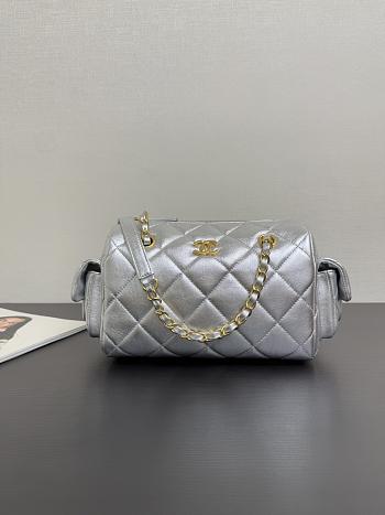 Chanel 25k Bag Silver 24x15.5x11.5cm