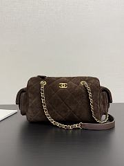 Chanel 25k Bag brown Suede 24x15.5x11.5cm - 1