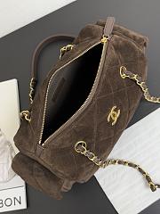Chanel 25k Bag brown Suede 24x15.5x11.5cm - 3