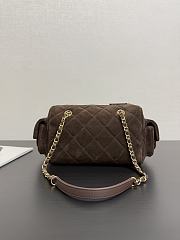 Chanel 25k Bag brown Suede 24x15.5x11.5cm - 6