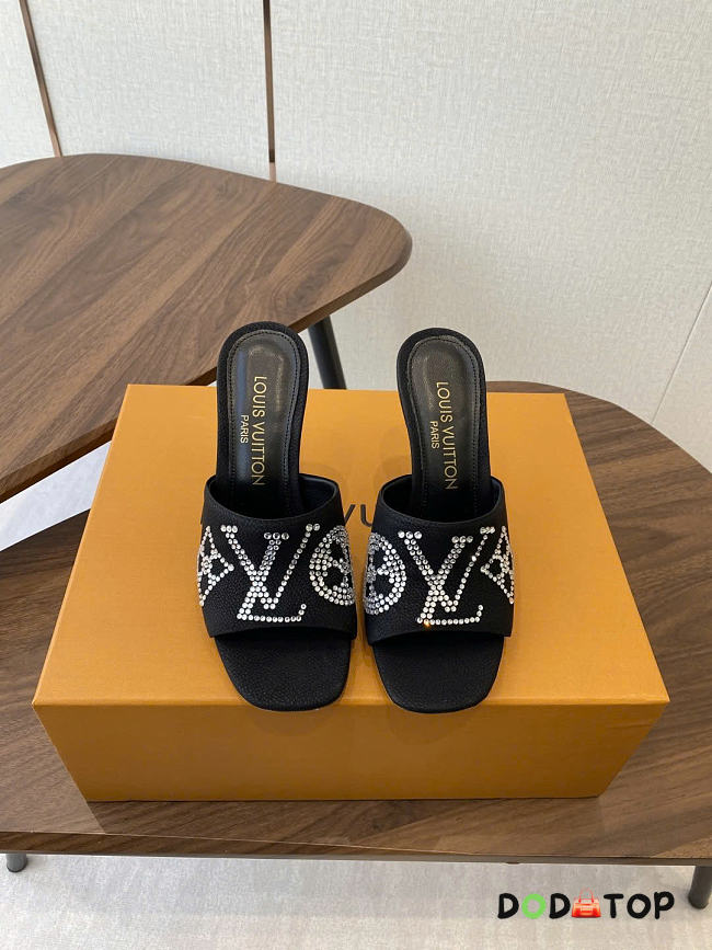 Louis vuitton sandals black women 10.5cm - 1