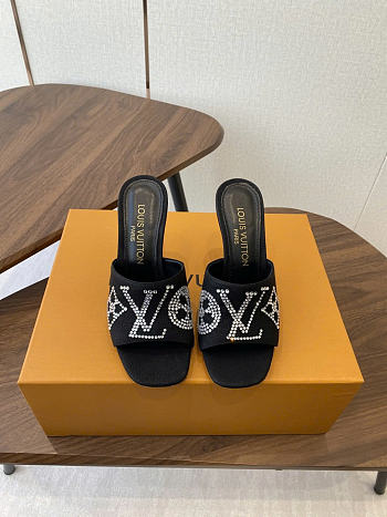 Louis vuitton sandals black women 10.5cm