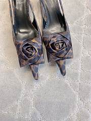 Saint Laurent Dakota Slingback Pumps in Satin Crepe 5cm, Leopard print - 4