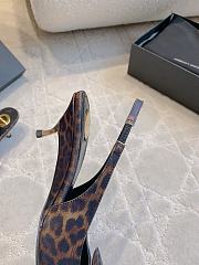 Saint Laurent Dakota Slingback Pumps in Satin Crepe 5cm, Leopard print - 3