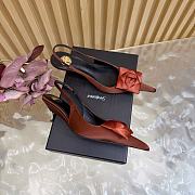 Saint Laurent Dakota Slingback Pumps in Satin Crepe 5cm, brown - 4