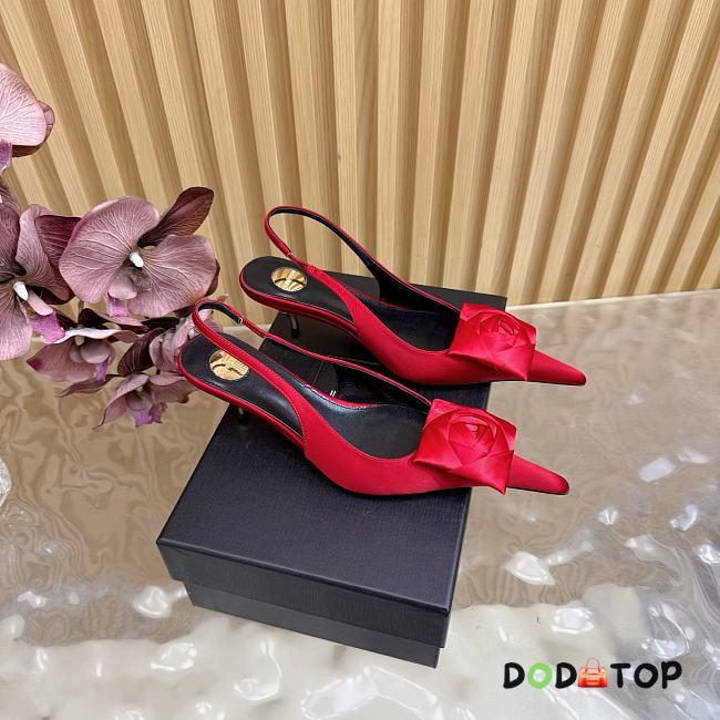 Saint Laurent Dakota Slingback Pumps in Satin Crepe 5cm, 02 - 1