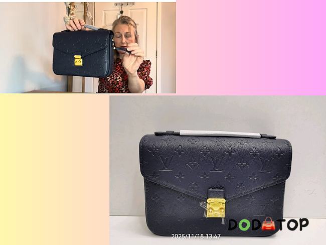 Louis Vuitton Pochette Metis Monogram Empreinte Leather Dark Blue M41487 Size 25 x 19 x 7 cm Code JEN25 (25% off) - 1