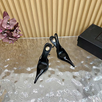 SAINT LAURENT Apolline patent-leather slingback pumps 10.5cm