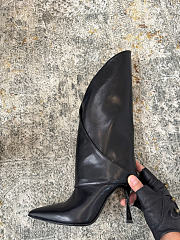 Balmain Leather Twist Knee-High Boots black - 5