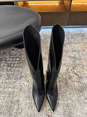 Balmain Leather Twist Knee-High Boots black - 2