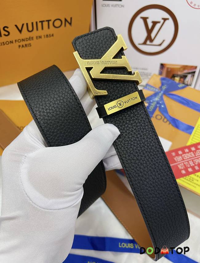 LV belt black 3.8CM - gold - 1