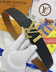 LV belt black 3.8CM - gold - 6