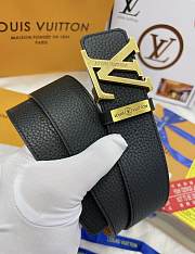 LV belt black 3.8CM - gold - 5