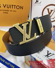 LV belt black 3.8CM - gold - 3